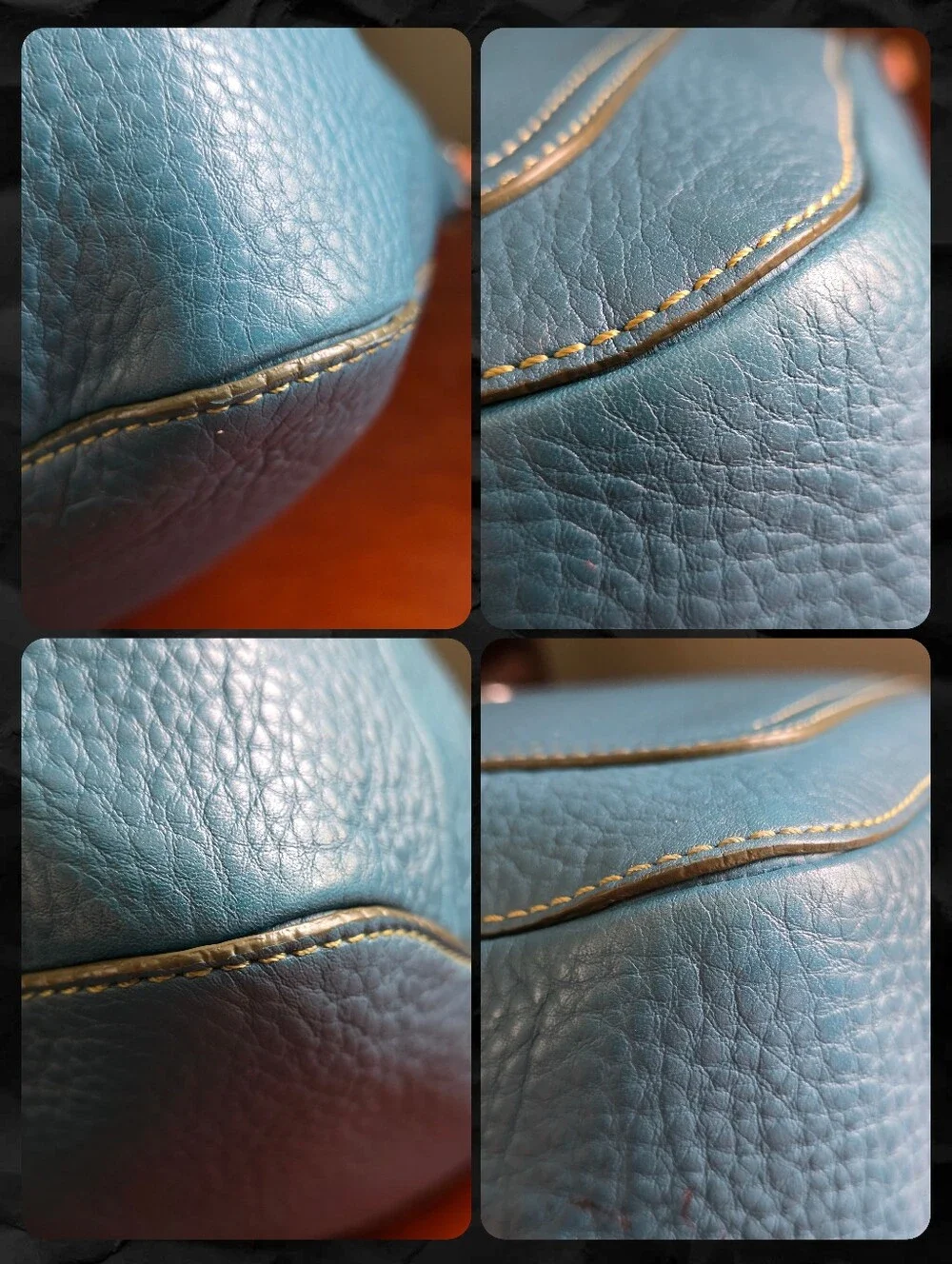 Coach 8E98 Chelsea Hobo Deep Teal Blue Pebbled Leather Shoulder Bag Y2K Vintage
